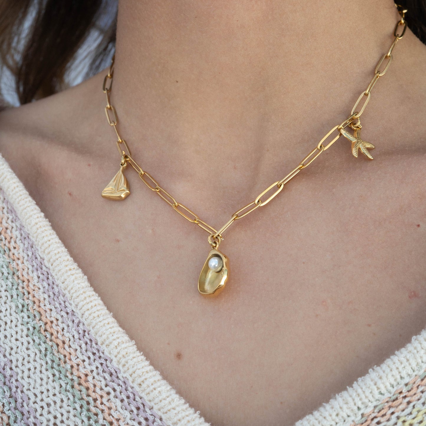 18K Gold PVD Stainless Steel Charm Connector / ENC0012