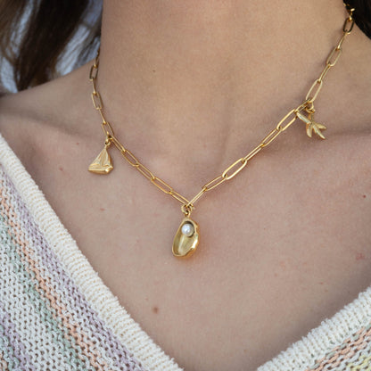 18K Gold PVD Stainless Steel Charm Connector / ENC0012