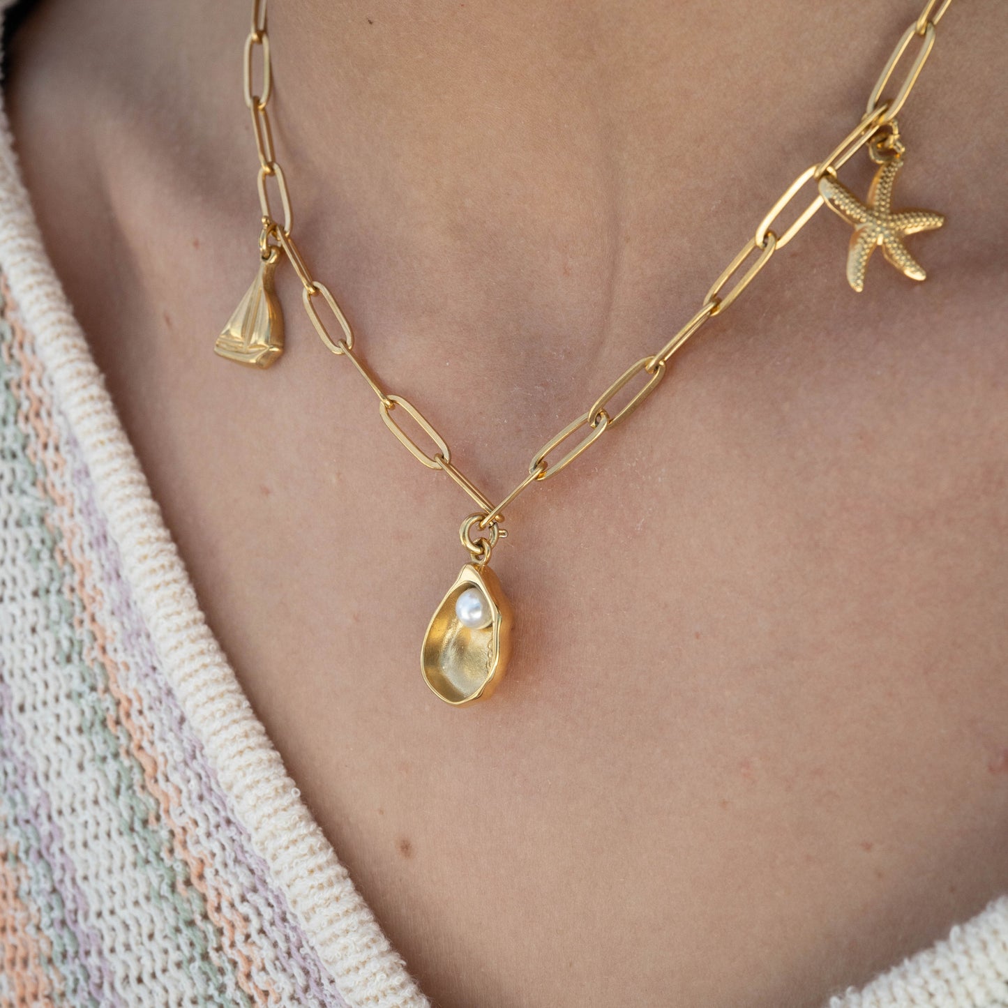 18K Gold PVD Stainless Steel Charm Connector / ENC0012