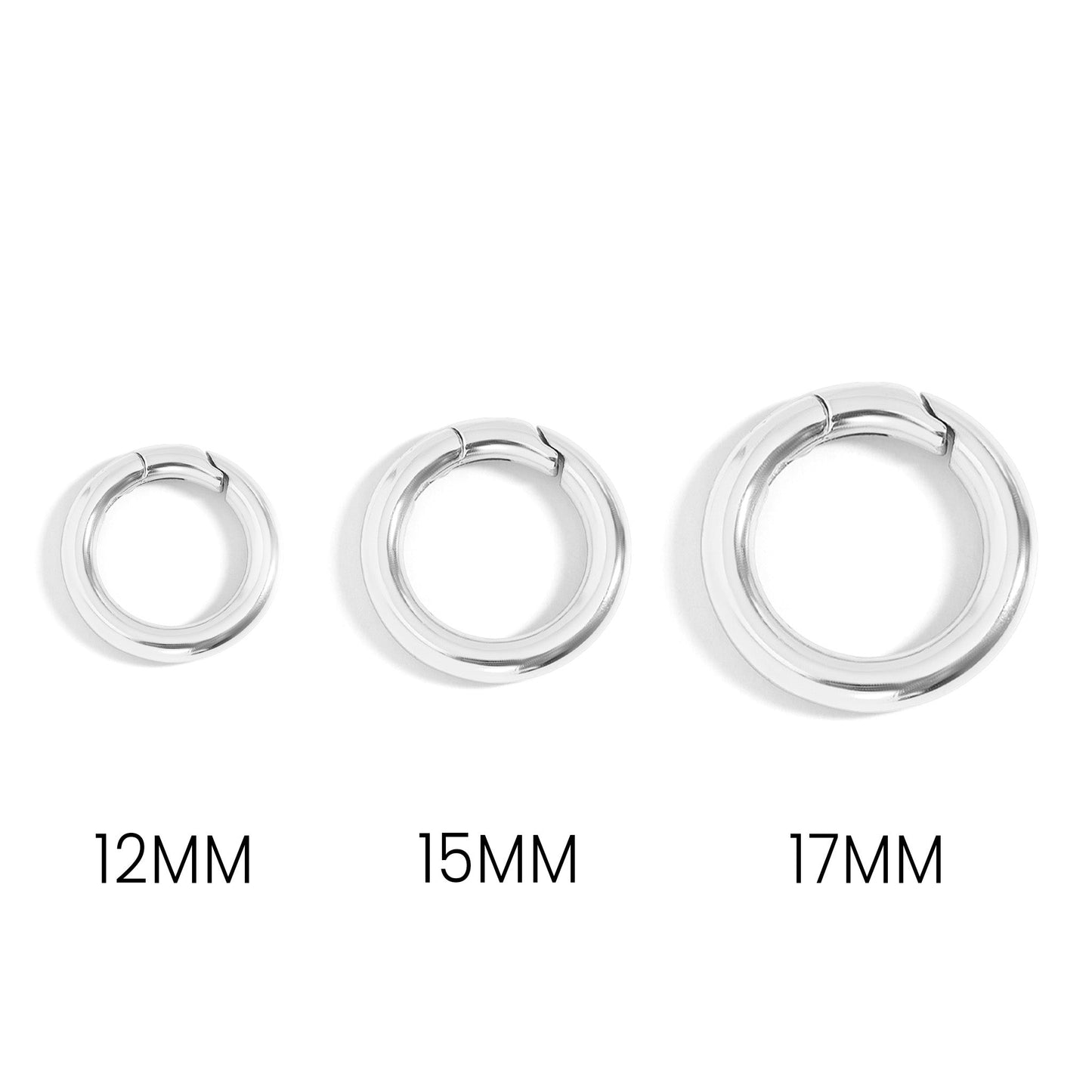 18K Gold PVD Stainless Steel Mini Circle Carabiner Clasp / ENC0031