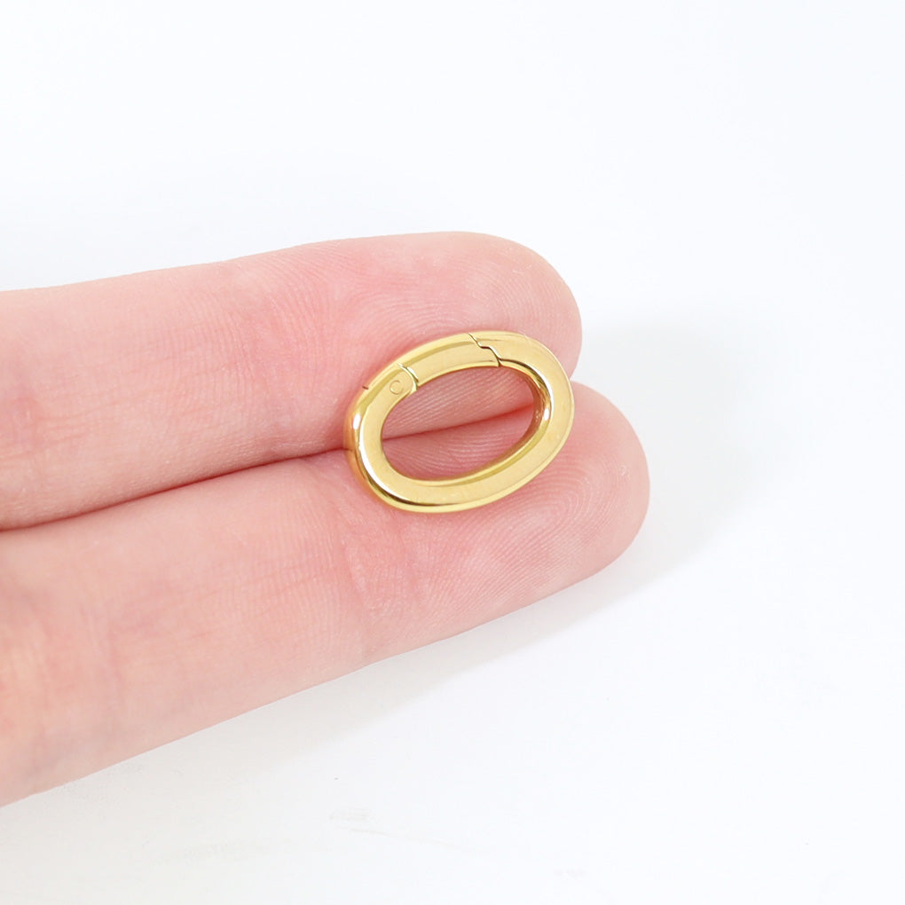 18K Gold PVD Stainless Steel Oval Carabiner / ENC0032