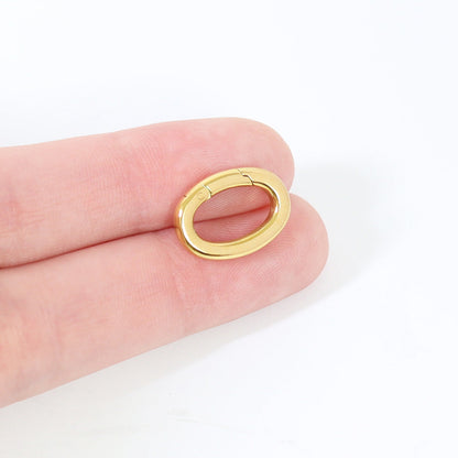 18K Gold PVD Stainless Steel Oval Carabiner / ENC0032