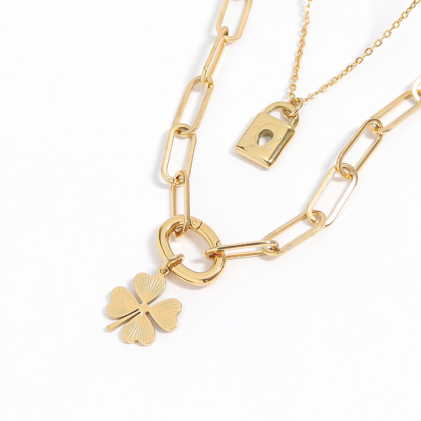 18K Gold PVD Stainless Steel Padlock Charm / PDL0012