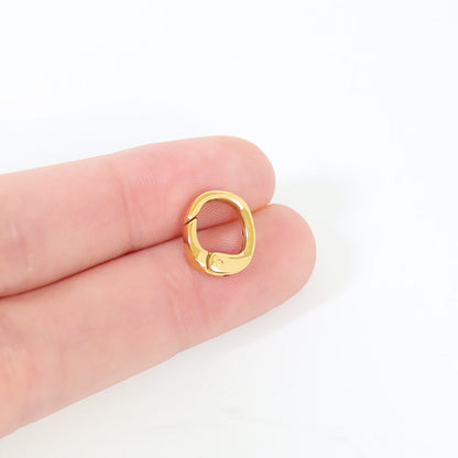 18K Gold PVD Stainless Steel Mini Rounded Square Carabiner / ENC0035