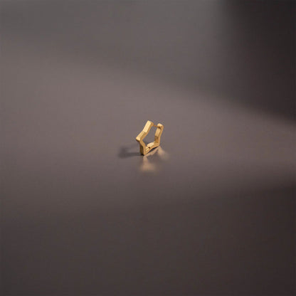 18K Gold PVD Stainless Steel Star Huggie Earrings / ERJ0009