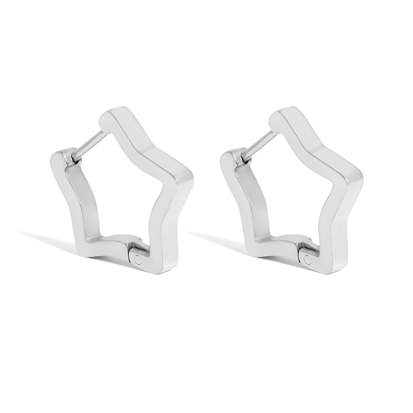 18K Gold PVD Stainless Steel Star Huggie Earrings / ERJ0009