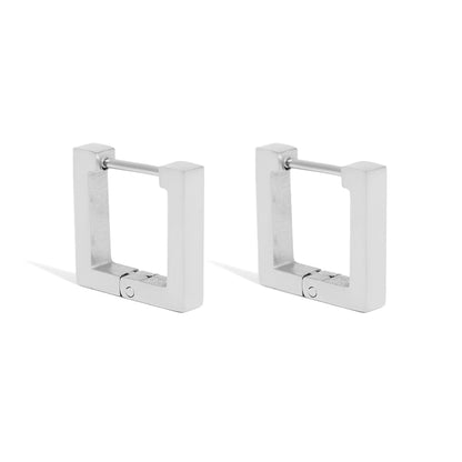 18K Gold PVD Stainless Steel Square Huggie Earrings / ERJ0011