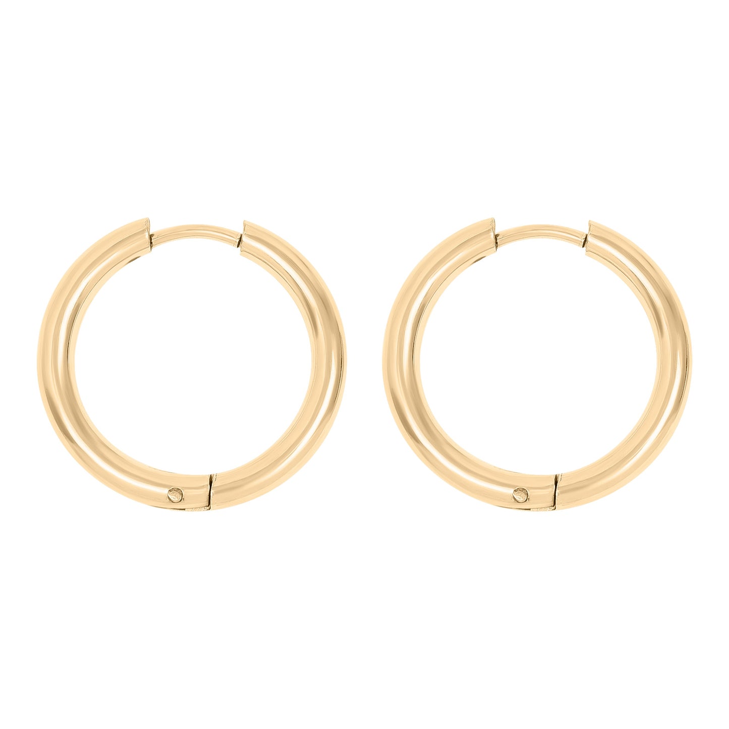 18K Gold PVD Stainless Steel Circle Huggie Hoop Earrings / ERJ0022