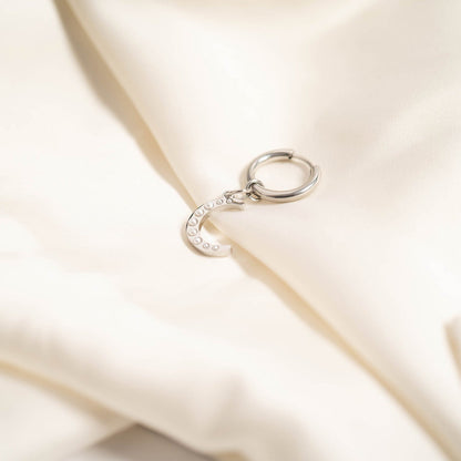 18K Gold PVD Stainless Steel Pearl Moon Charm / PDL0250