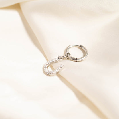18K Gold PVD Stainless Steel Pearl Horseshoe Charm / PDL0251