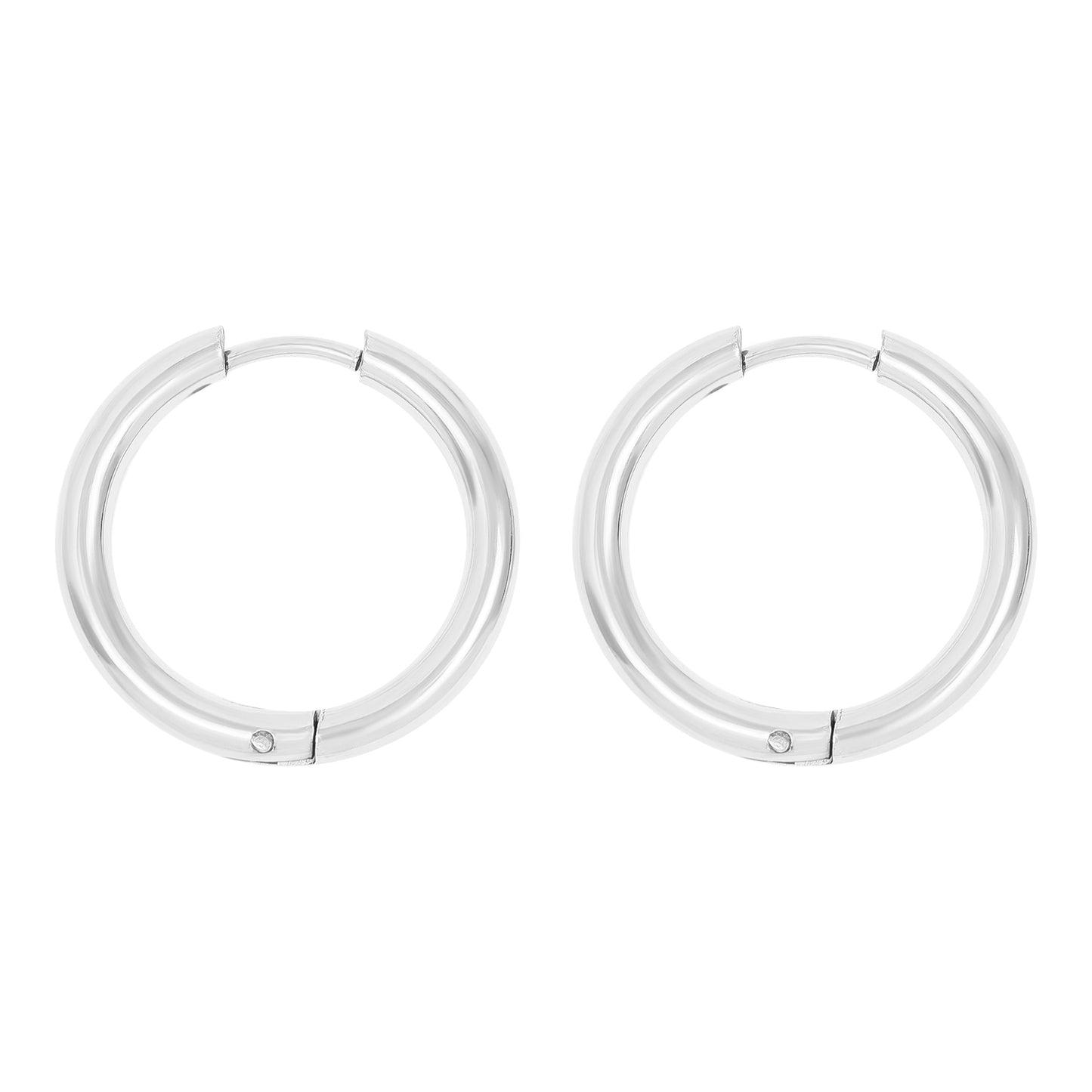 18K Gold PVD Stainless Steel Circle Huggie Hoop Earrings / ERJ0022