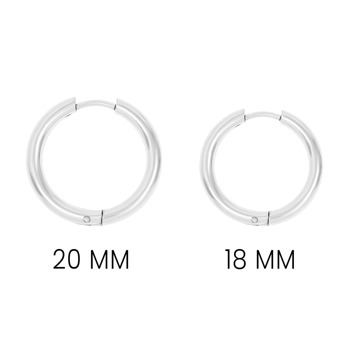 18K Gold PVD Stainless Steel Circle Huggie Hoop Earrings / ERJ0022