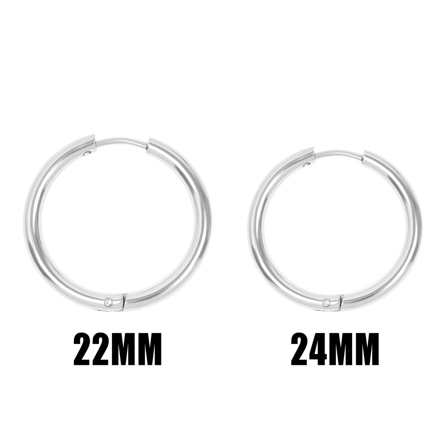18K Gold PVD Stainless Steel Circle Huggie Hoop Earrings / ERJ0023
