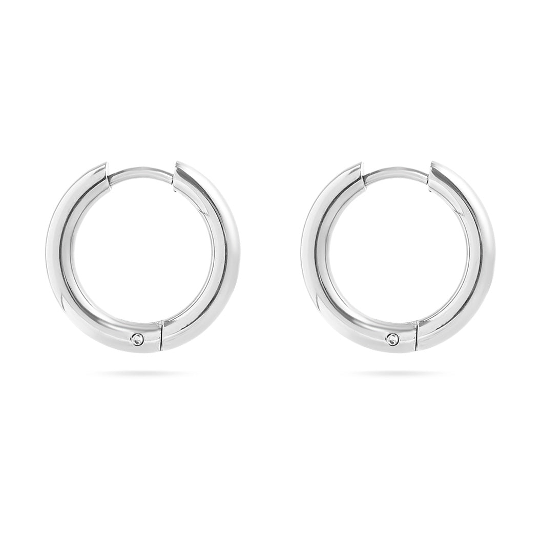 18K Gold PVD Stainless Steel Circle Huggie Hoop Earrings / ERJ0024