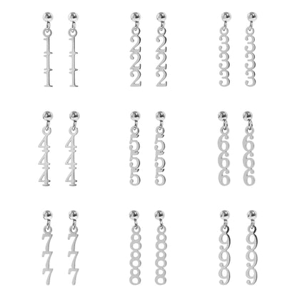 18K Gold PVD Stainless Steel Angel Number Earrings / ERJ0045