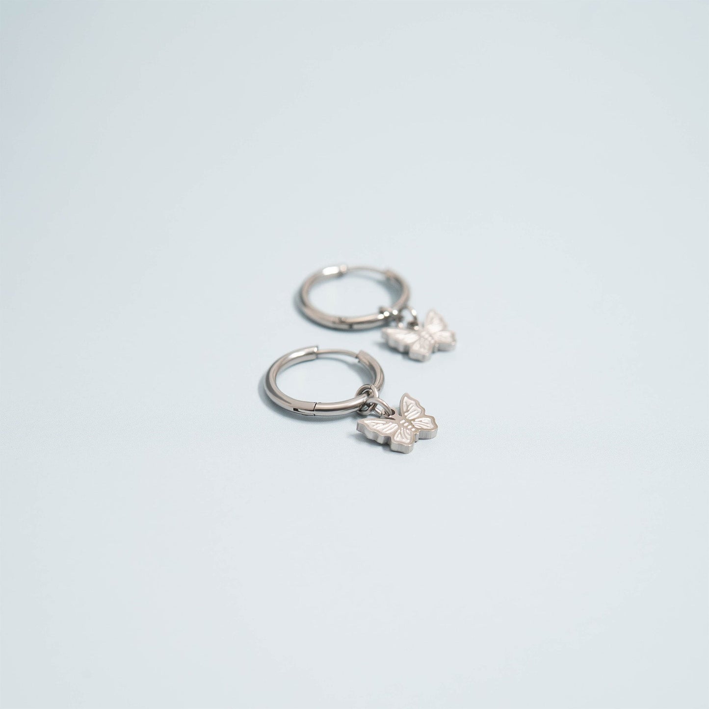 18K Gold PVD Stainless Steel Butterfly Huggie Earrings / ERJ0050