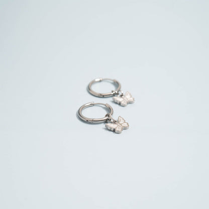 18K Gold PVD Stainless Steel Butterfly Huggie Earrings / ERJ0050