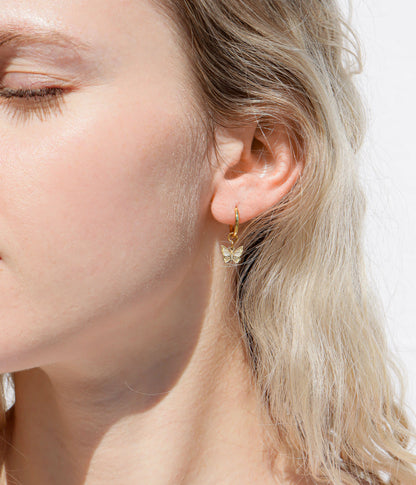 18K Gold PVD Stainless Steel Butterfly Huggie Earrings / ERJ0050