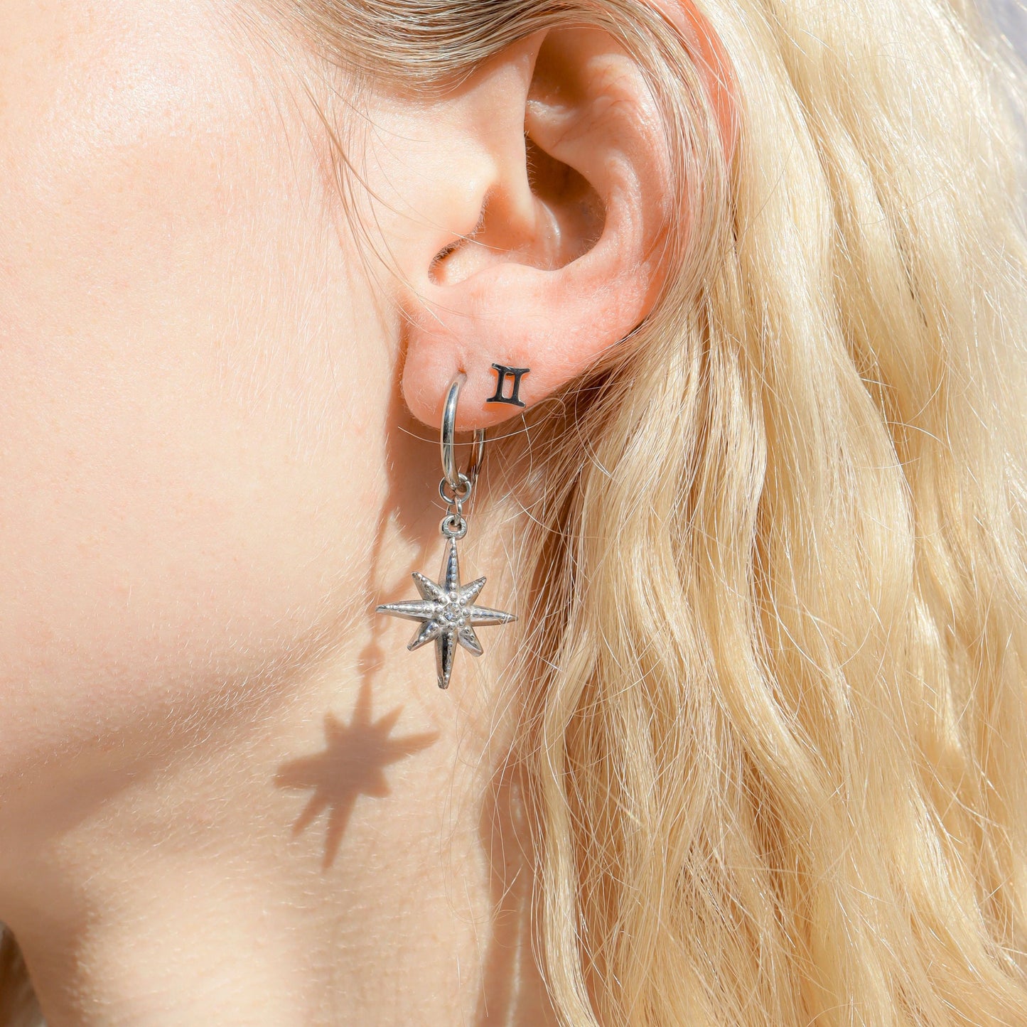 18K Gold PVD Stainless Steel Zodiac Stud Earrings / ERJ0059