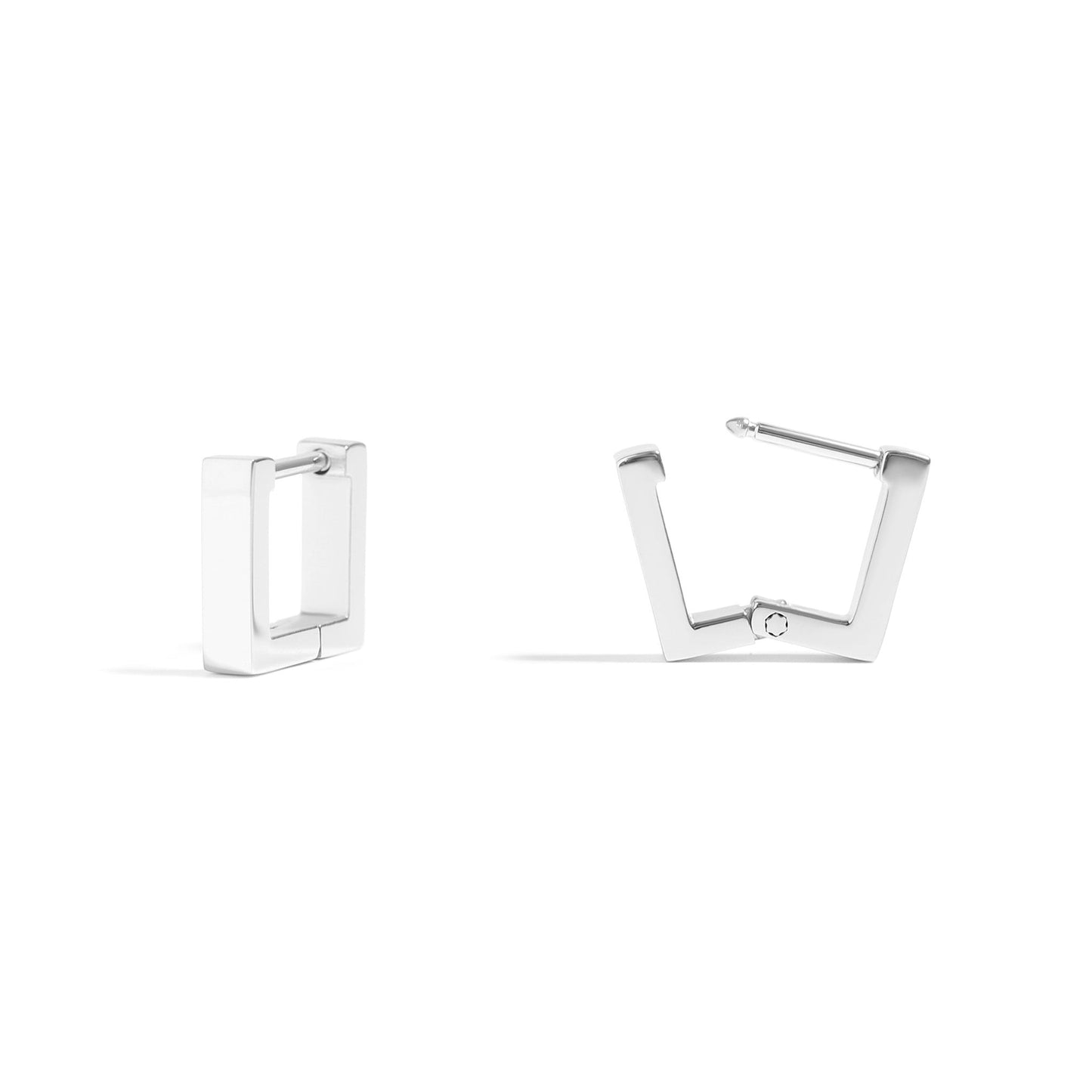18K Gold PVD Stainless Steel Square Huggie Earrings / ERJ0053