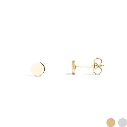 18K Gold PVD Stainless Steel Round Stud Earrings / ERJ0054