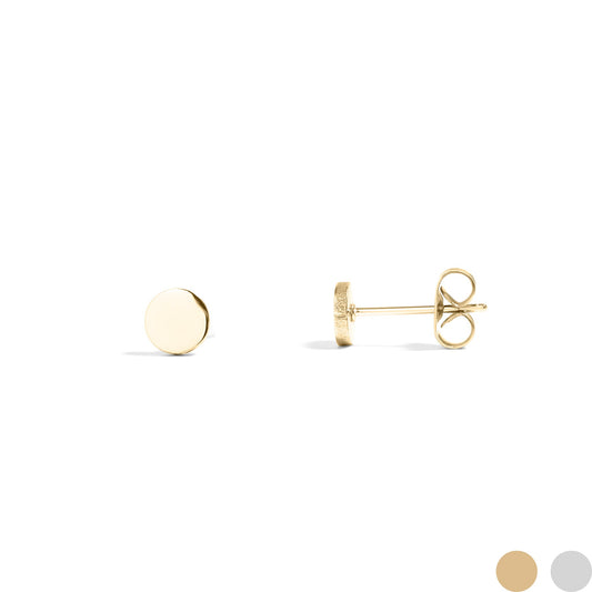 18K Gold PVD Stainless Steel Round Stud Earrings / ERJ0054