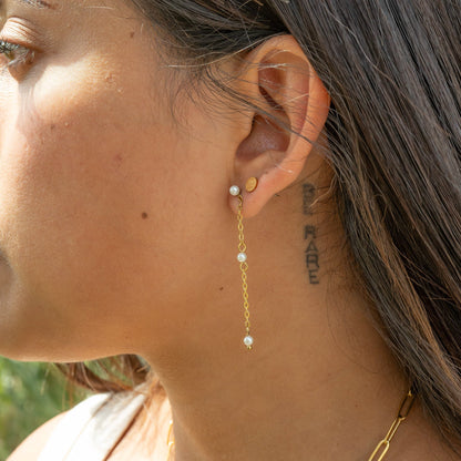 18K Gold PVD Stainless Steel Round Stud Earrings / ERJ0054