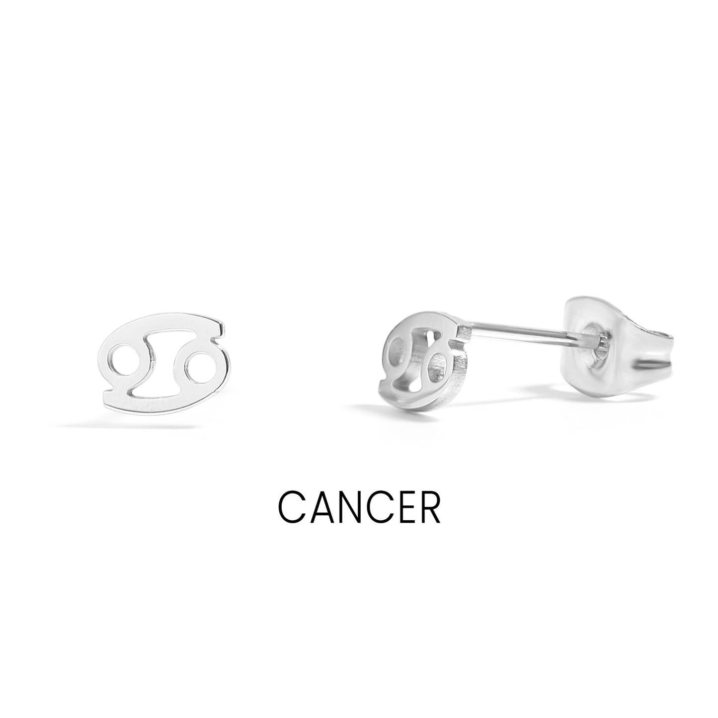 18K Gold PVD Stainless Steel Zodiac Stud Earrings / ERJ0059