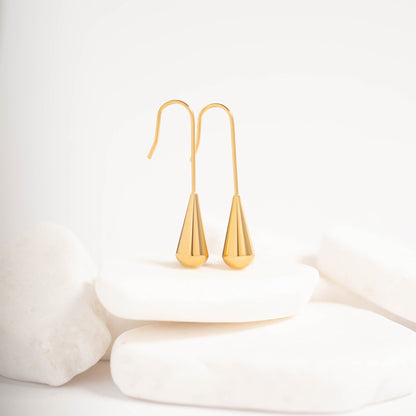 18K Gold PVD Stainless Steel Drop Earrings / ERJ0064