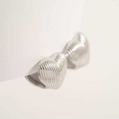 18K Gold PVD Stainless Steel Heart Huggie Earrings / ERJ0065