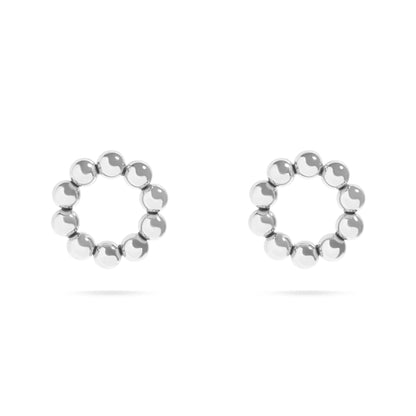 18K Gold PVD Stainless Steel Circle Ball Stud Earrings / ERJ0067