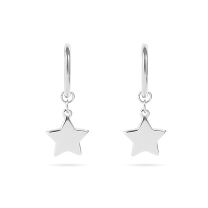 18K Gold PVD Stainless Steel Star Huggie Earrings / ERJ0070