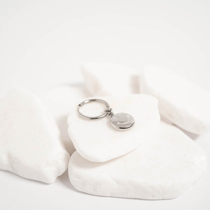 18K  Gold Stainless Steel Smiley Face Huggie Earrings / ERJ0071