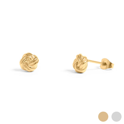 18K Gold PVD Stainless Steel Knot Stud Earrings / ERJ0077