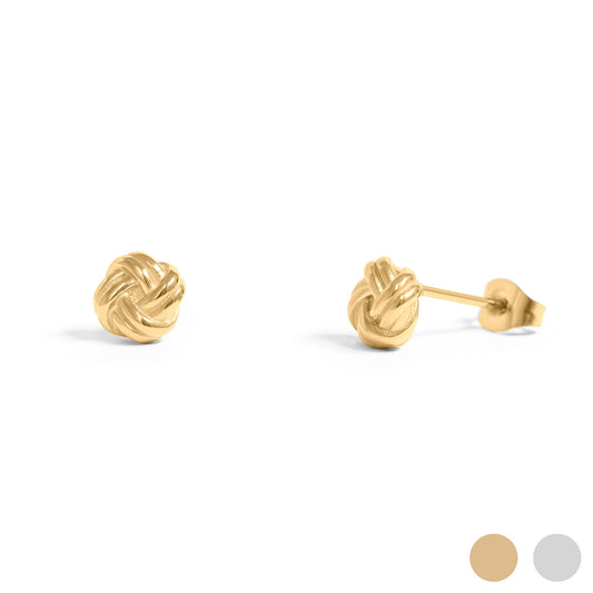 18K Gold PVD Stainless Steel Knot Stud Earrings / ERJ0077