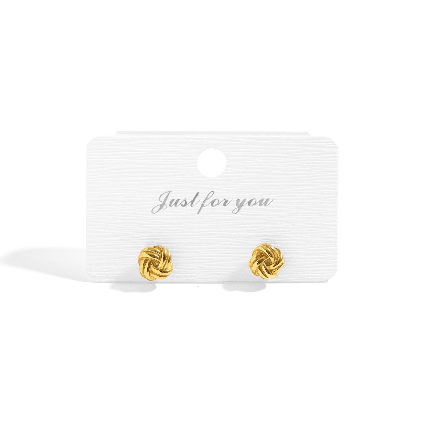 18K Gold PVD Stainless Steel Knot Stud Earrings / ERJ0077