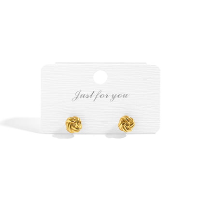 18K Gold PVD Stainless Steel Knot Stud Earrings / ERJ0077