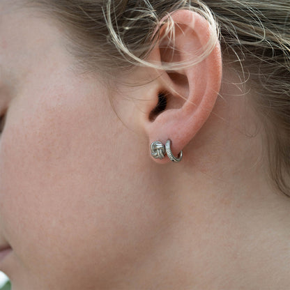 18K Gold PVD Stainless Steel Knot Stud Earrings / ERJ0077