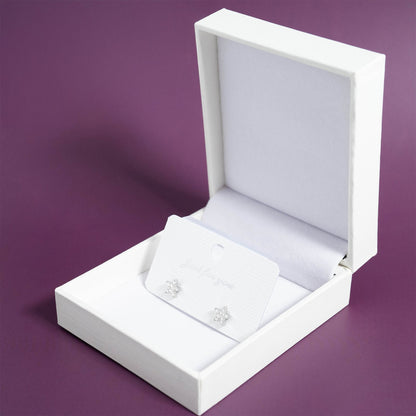 18K Gold PVD Stainless Steel Star Stud Pave Stone Earrings / ERJ0080