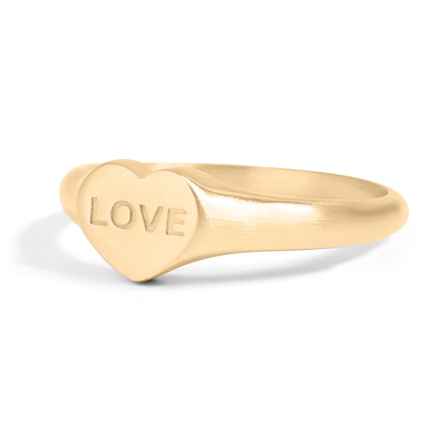 18K Gold PVD Stainless Steel Love Heart Signet Ring / ESR0005