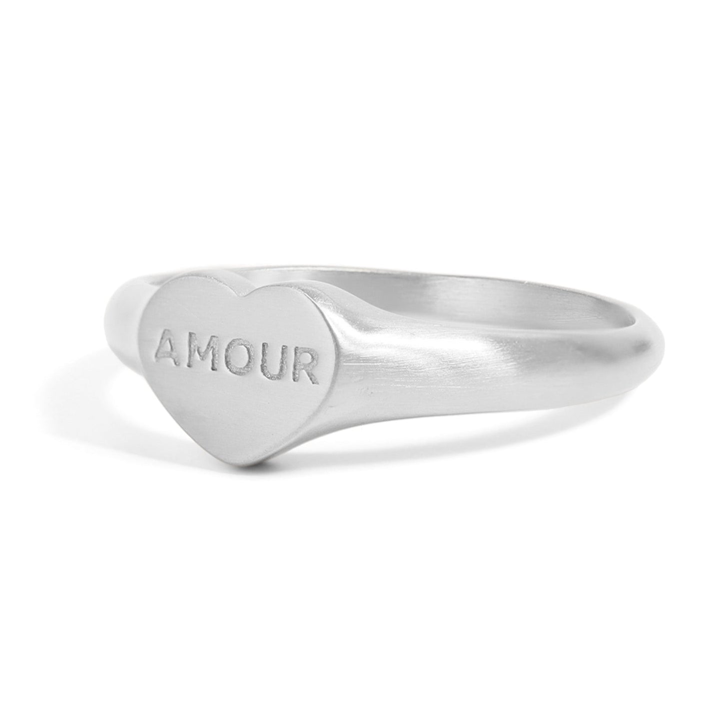 18K Gold PVD Stainless Steel Amour Heart Signet Ring / ESR0006