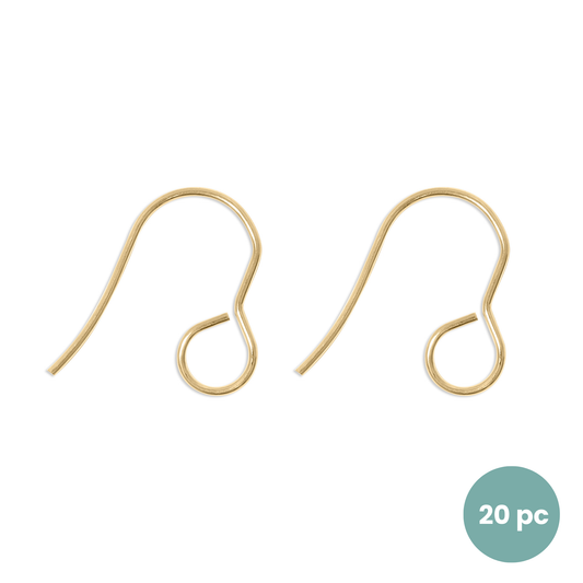 20 Pc 18K Gold PVD Stainless Steel Wire Earring Hooks / ERJ0043