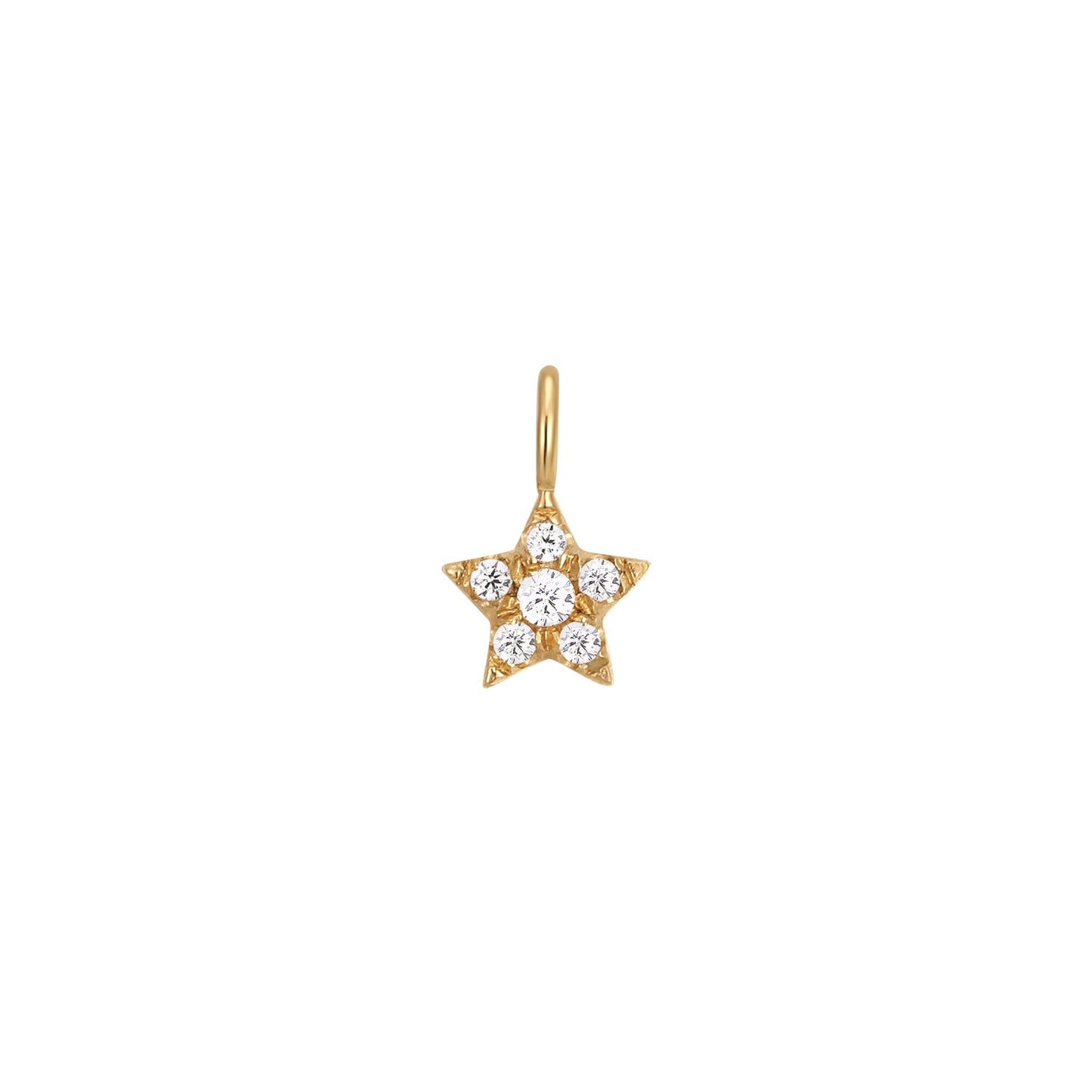 Permanent Jewelry 14K Solid Gold Diamond Star Charm / PMJ1013