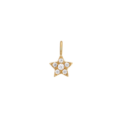 Permanent Jewelry 14K Solid Gold Diamond Star Charm / PMJ1013