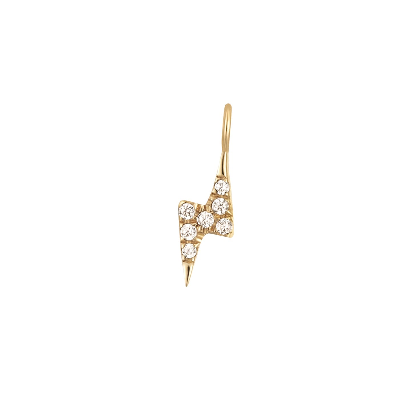 Permanent Jewelry 14K Solid Gold Diamond Lightning Bolt Charm / PMJ1012
