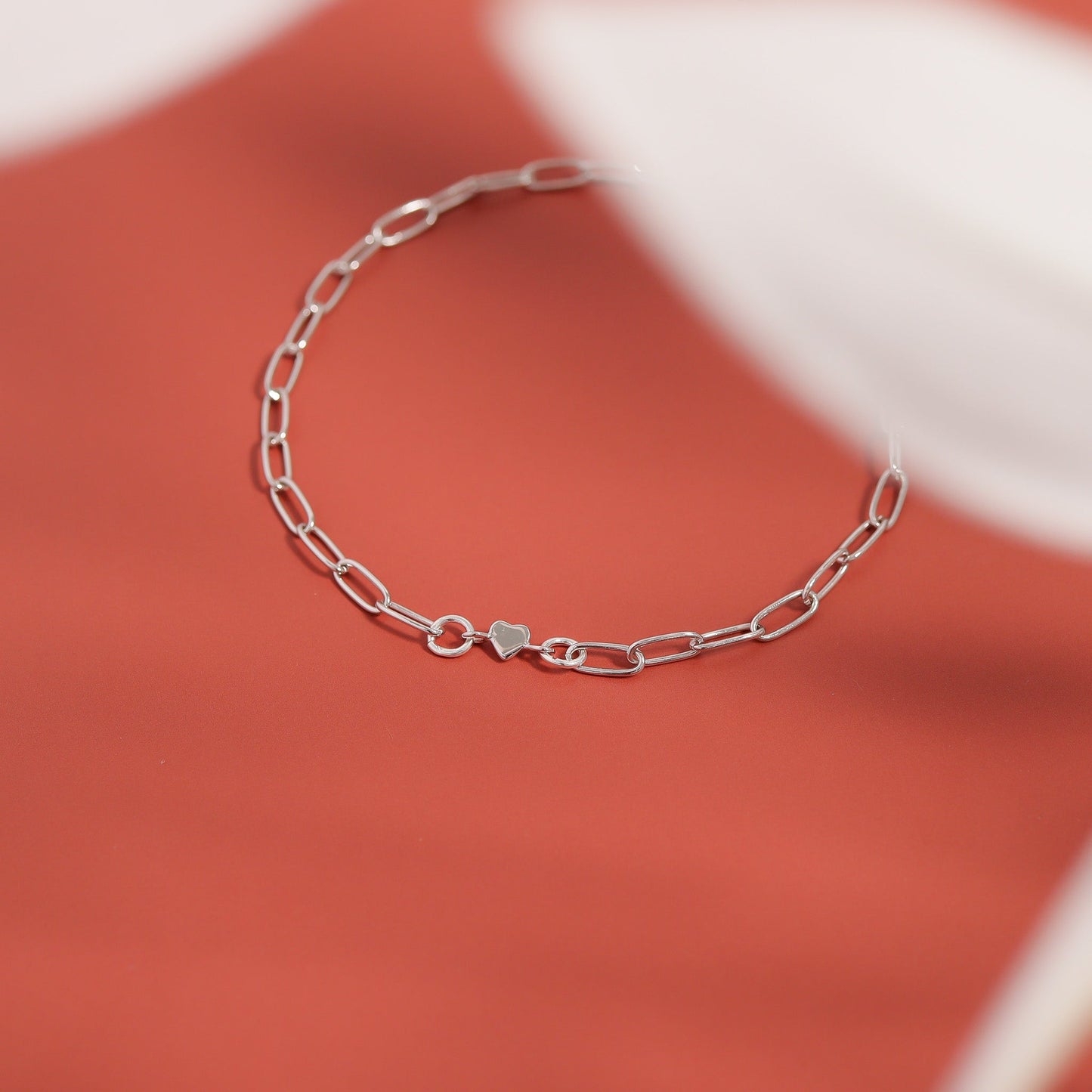 Permanent Jewelry Horizontal .952 Sterling Silver Heart Charm / PMJ3013