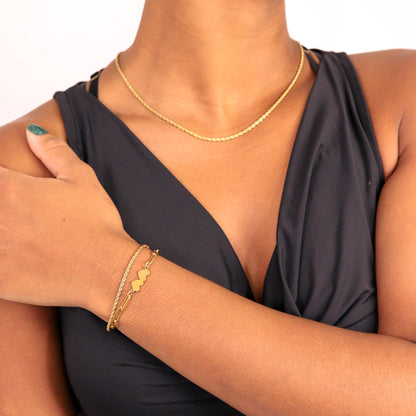 18K Gold PVD Stainless Steel Rope Chain Bracelet/Anklet / BRJ1000