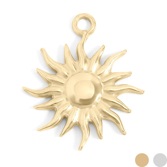 18K Gold PVD Stainless Steel Mystic Sun Charm / PDL0116