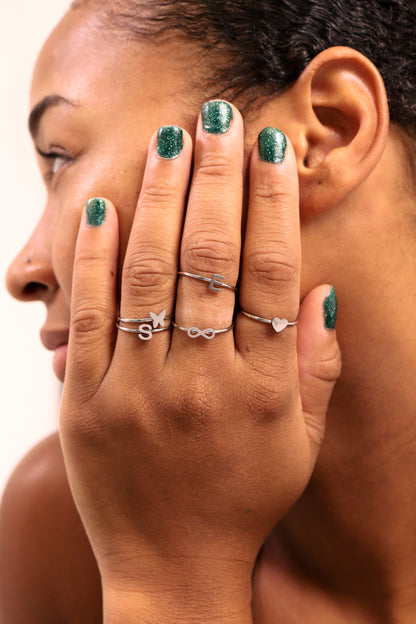 Stainless Steel Initial Stacking Rings A-M / ZRJ9020