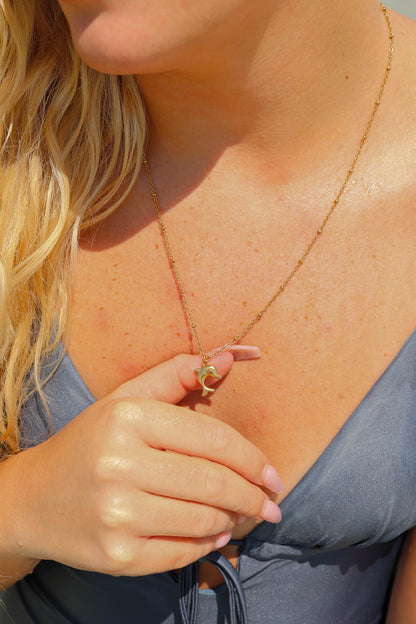 18K Gold PVD Stainless Steel Dolphin Charm / PDL0099